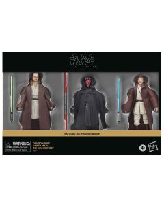STAR WARS BLACK LINE JINN MAUL KENOBI 3PK-HAS-G0240