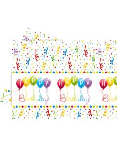 HPY BDAY STREAMR PLASTIC TABLECOVER 120X180CM 1CT-PRO-81845