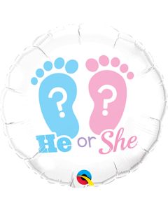 18 INCH FOIL RND HE OR SHE FOOTPRINTS 1 CTP-QUA-17079