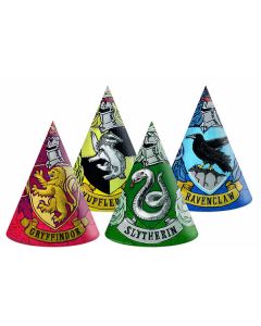 HARRY POTTER HOGWARTS HOUSE PAPER HATS 6CT-PRO-93372