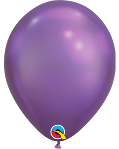 7 INCH LATEX RND CHROME PURPLE AIR FILLED 100CT-QUA-85155