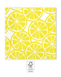 LEMON SLICES 3-PLY PAPER NAPKINS 33X33CM-PRO-96423