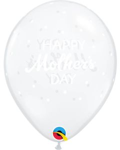 11 INCH LATEX RND MOTHER DAY PETIT POLKA DOT 50CTP-QUA-82734