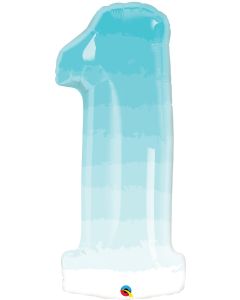 38 INCH FOIL NUMBER ONE BLUE OMBRE 1CTP-QUA-13265