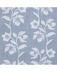 NAPKINS 3PLY 3?33CM TEXTURE TURQUOISE FLOWERS 20CT-PRO-92908