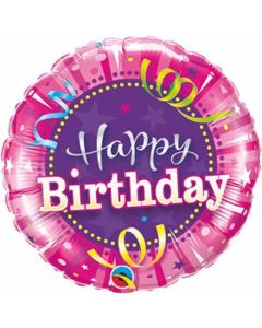 9 INCH FOIL BIRTHDAY HOT PINK  1CTL-QUA-32953
