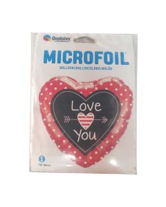18 INCH FOIL HRT LOVE YOU DOTS AND ARROWS 5CTP-LCY-85557