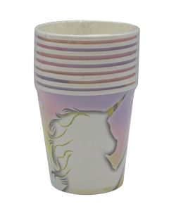 RAINBOW UNICORN PAPER CUPS 200ML 8CT-LCY-82481