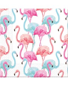 TROPICAL FLAMINGO 2PLY PAPER NAPKINS 33X33CM 20CT-PRO-94144