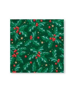 FESTIVE XMAS FLOWERS 3-PLY NAPKINS 33X33CM-PRO-98614