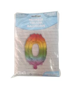 RAINBOW FOIL BALLOON 95CM NUMBER BUNDLE 0-9-LCY-85533