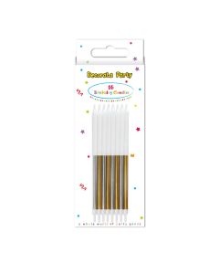 GOLD&SILVER BDAY CANDLES WITH HOLDERS IN PPR BOX-PRO-96502