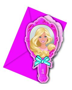 BARBIE MAGIC DIE CUT INVITATIONS & ENVELOPES 6CT-PRO-86014