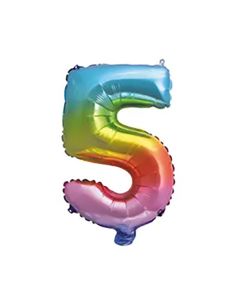 RAINBOW FOIL BALLOON 95CM NO 5-PRO-95859