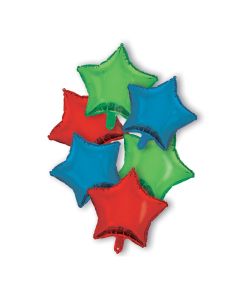 18 INCH AIR-HELIUM FOIL RED-BLE-GREEN BOUQUET 6CTP-PRO-92448