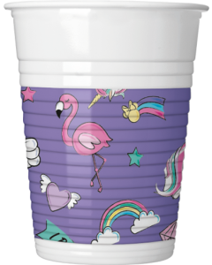 MINNIE UNICORN PLASTIC CUPS 200 ML 8CT-PRO-90329