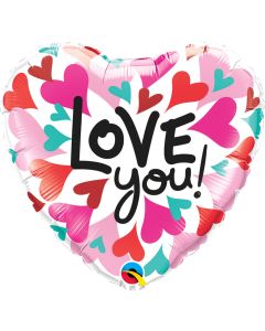 18 INCH FOIL HRT LOVE YOU CONVERGING HEARTS 1CTP-QUA-46070