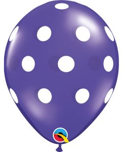 11 INCH LATEX RND JWL AST PRT BIG POLKA DOTS 50CTP-QUA-12021