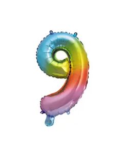 RAINBOW FOIL BALLOON 95CM NO 9-PRO-95863