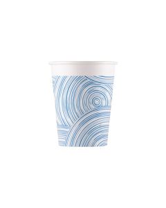 ECO COMPOST BLUE CIRCLES PAPER CUPS 200ML 8CT-PRO-92127