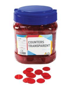 TFC-COUNTERS 22MM TRANSPARENT RED 1000P-TFC-16188