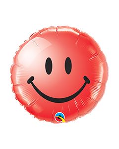 18 INCH FOIL RND SMILEY FACE RED 1CTP-QUA-29636