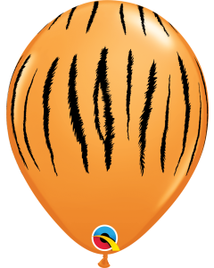 11 INCH LATEX RND ORANGE TIGER STRIPES 50CTP-QUA-55474