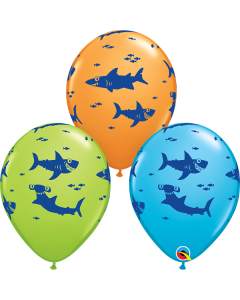 11 INCH LATEX RND  FUN SHARKS 50CTP-QUA-97535