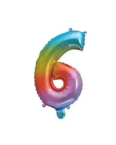 RAINBOW FOIL BALLOON 95CM NO 6-PRO-95860