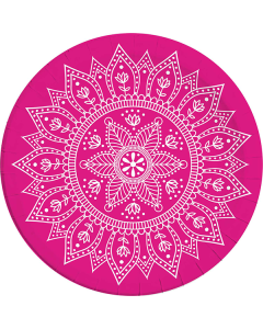 MANDALA FUCHSIA PAPER PLATE 23CM 8CT NG-PRO-96401