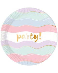 ELEGANT PARTY PAPER PLATES LARGE 23CM 8CT - PET-PRO-89260
