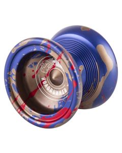 DUNCAN ROADRUNNER BLUE WITH RED & GOLD ACID WASH-DUN-9266SE-A