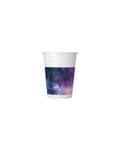 GALAXY PARTY PLASTIC CUPS 200ML 8CT-PRO-90619