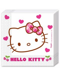 HELLO KITTY HEARTS 2PLY PAPER NAPKINS 33X33CM 20CT-PRO-81794