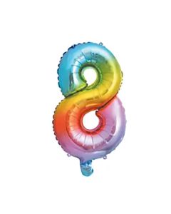 RAINBOW FOIL BALLOON 95CM NO 8-PRO-95862