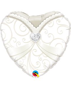 18 INCH FOIL HRT WEDDING GOWN 1CTP-QUA-15791