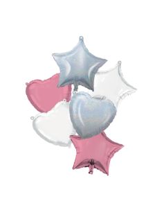 18 INCH AIR-HELIUM FOIL PNK-WHTE-LILAC BOQUET 6CTP-PRO-92449