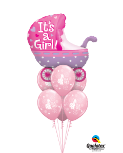 35 INCH FOIL SHAPE ITS A GIRL BABY STROLLER 1CTP-QUA-43289