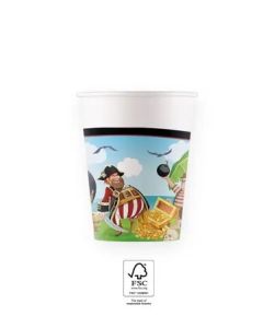 ISLAND PIRATES PAPER CUPS 200ML 8CT-PRO-93966