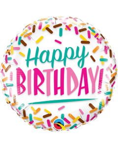 18 INCH FOIL RND BIRTHDAY SPRINKLES 1CTL-QUA-57263