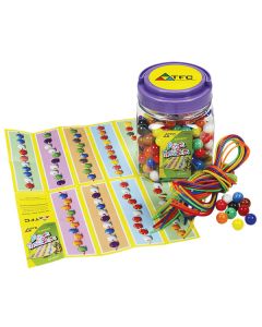 TFC-BEADS RAINBOW 15MM & THREADERS 200P-TFC-10705