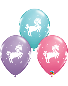 11 INCH LATEX RND WHIMSICAL UNICORN 50CTP-QUA-97376