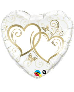 18 INCH FOIL HRT ENT WINED HEARTS GOLD 1CTP-QUA-15668
