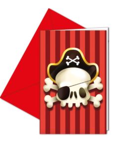 POWERFUL PIRATES INVITATIONS & ENVELOPES 6CT-PRO-88163