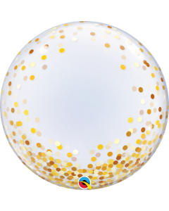 24 INCH DECO BUBBLE GOLD CONFETTI DOTS 1CTP-QUA-89727