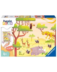 RAVENSBURGER 2X24PC PUZZLE N PLAY SAFARI-RVG-5594