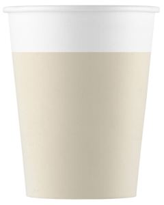SOLID BEIGE PAPER CUPS 200ML 8CT-PRO-93661