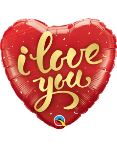 18 INCH FOIL HRT I LOVE YOU GOLD SCRIPT 1CTP-QUA-78541