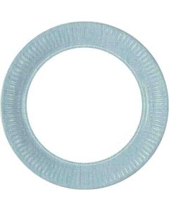 TURQUOISE FABRIC FLOWERS PAPER PLATES 23CM 8CT-PRO-92923