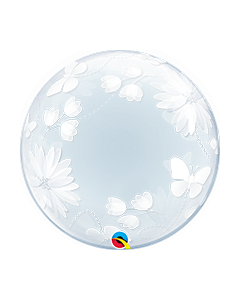 20 INCH DECO BUBBLE BUTTERFLIES&FLOWERS1CTP-QUA-11560